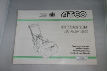 Atco Commodore B14, B17 and B20 Operating Instructions