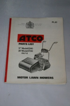 Atco Parts List for 17'' and 20'' Models (1967-8)